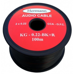 Przewód głośnikowy kabel  CCA OFC 2x0,22 mm 100m